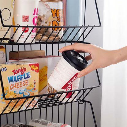 Obraz Trójwarstwowy metalowy organizer do układania w stos.