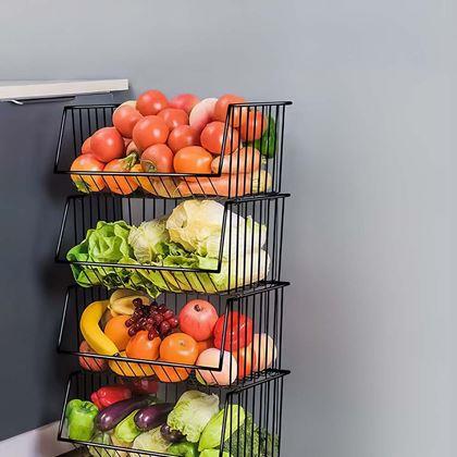 Obrazek z Trójwarstwowy metalowy organizer do układania w stos.