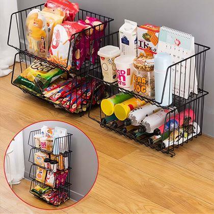 Obrazek z Trójwarstwowy metalowy organizer do układania w stos.