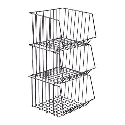 Obrazek z Trójwarstwowy metalowy organizer do układania w stos.