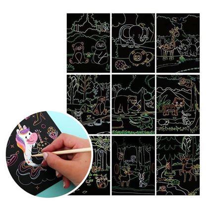 Obrazek z Obrazki do zdrapywania dla dzieci 9 szt.  -  zwierzątka