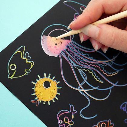 Obrazek z Obrazki do zdrapywania dla dzieci 9 szt.  -  morski świat