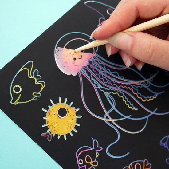 Obrazek z Obrazki do zdrapywania dla dzieci 9 szt.  -  morski świat