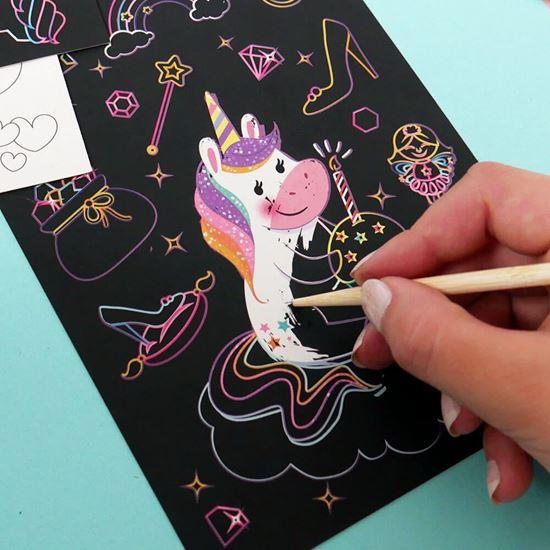 Obrazek z Obrazki do zdrapywania dla dzieci 9 szt.  -  jednorożce