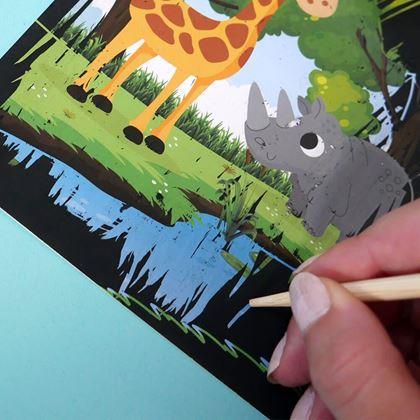 Obrazek z Obrazki do zdrapywania dla dzieci 9 szt.  -  zwierzątka