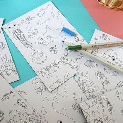 Obrazek z Obrazki do zdrapywania dla dzieci 9 szt.  -  morski świat