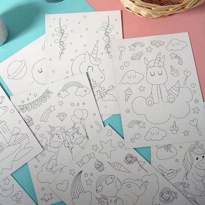 Obrazek z Obrazki do zdrapywania dla dzieci 9 szt.  -  jednorożce