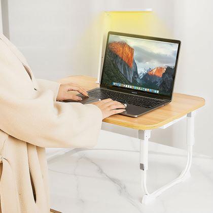 Obrazek z Składany stolik na laptop z lampką USB