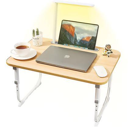 Obrazek z Składany stolik na laptop z lampką USB