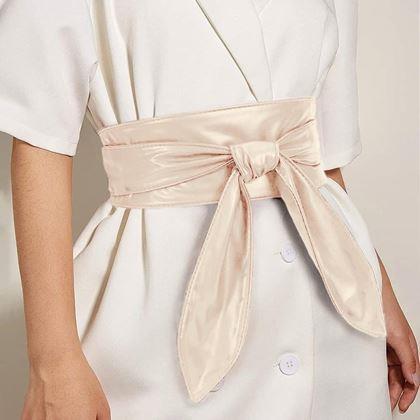 Obrazek z Damski pasek ozdobny  -  kremowy