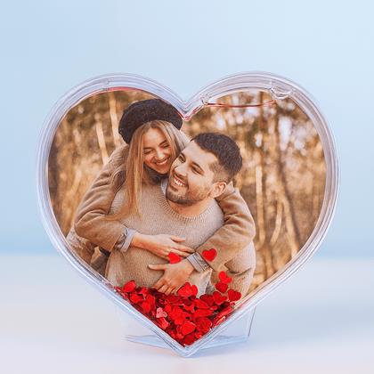Obrazek z Ramka na zdjęcia/kula śnieżna w kształcie serca