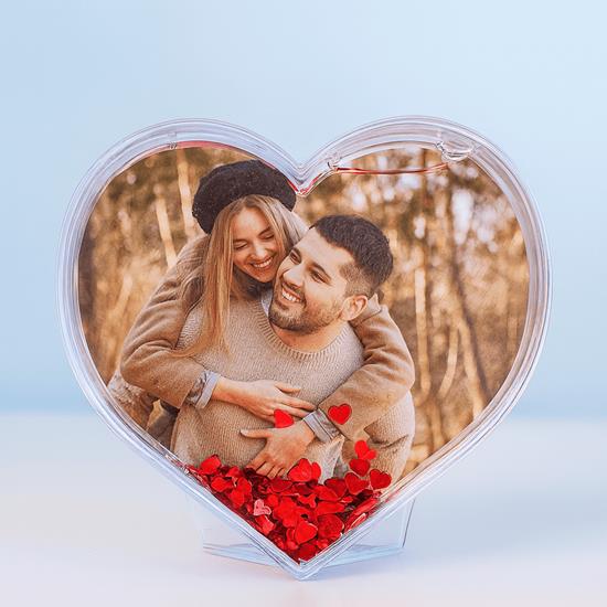 Obrazek z Ramka na zdjęcia/kula śnieżna w kształcie serca