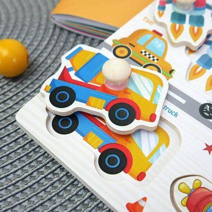 Obrazek z Drewniana układanka dla dzieci - środki transportu