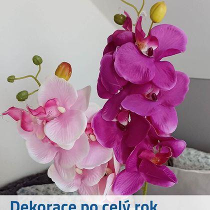 Obrazek z Sztuczne kwiaty orchidea - jasnofioletowy