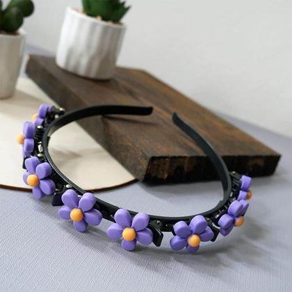 Obrazek z Dziecięca opaska do włosów ze spinkami  -  niezapominajka