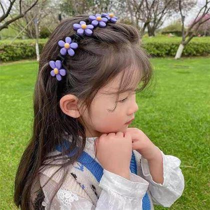 Obrazek z Dziecięca opaska do włosów ze spinkami  -  niezapominajka