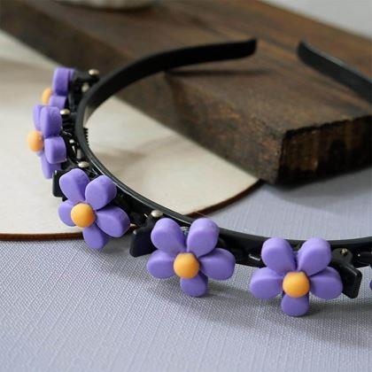 Obrazek z Dziecięca opaska do włosów ze spinkami  -  niezapominajka