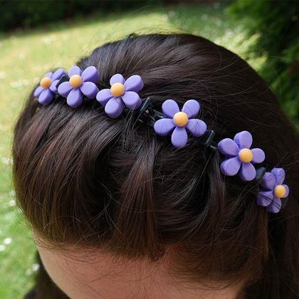 Obrazek z Dziecięca opaska do włosów ze spinkami  -  niezapominajka