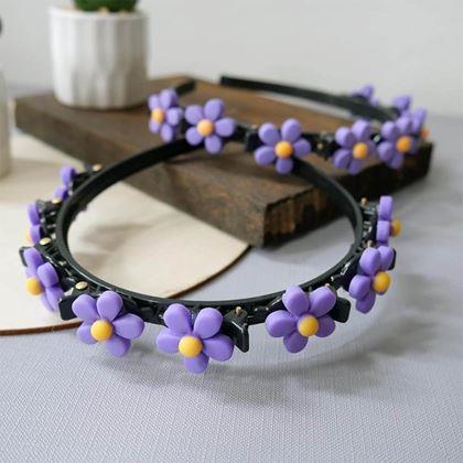 Obrazek z Dziecięca opaska do włosów ze spinkami  -  niezapominajka