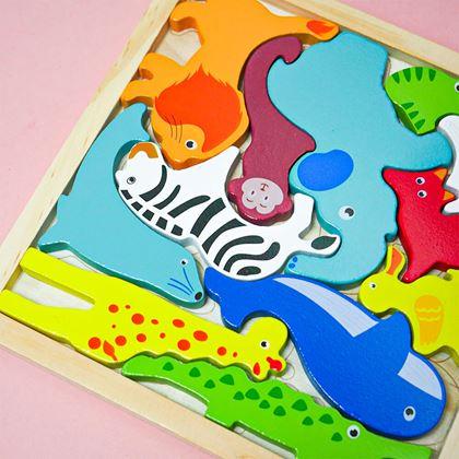 Obrazek z Drewniane puzzle - zwierzęta