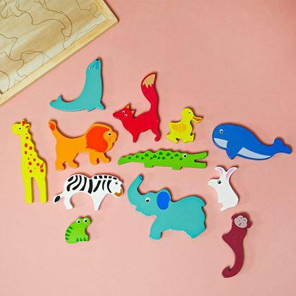 Obrazek z Drewniane puzzle - zwierzęta
