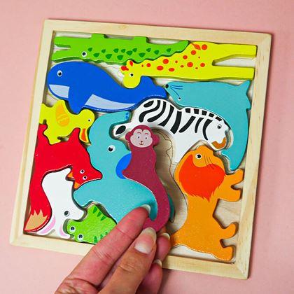 Obrazek z Drewniane puzzle - zwierzęta