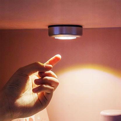 Obraz Samoprzylepna lampka 3 LED srebrna