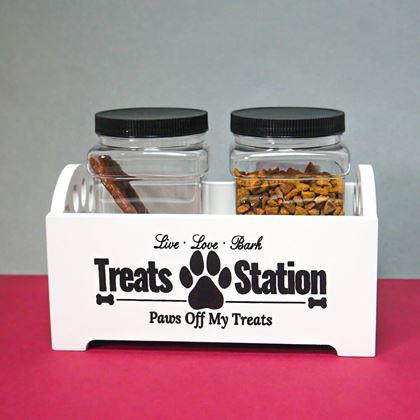 Obrazek z Podajnik z 2 pojemnikami na smakołyki dla psów