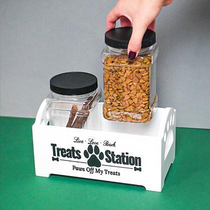 Obrazek z Podajnik z 2 pojemnikami na smakołyki dla psów