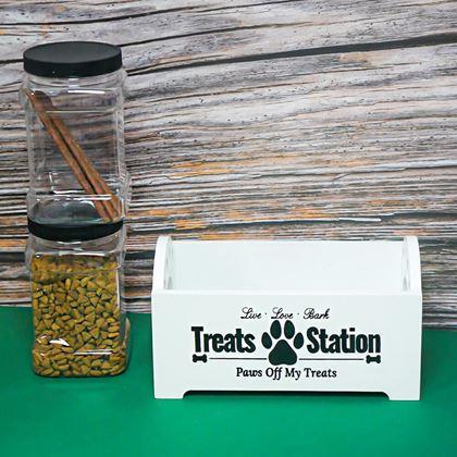 Obrazek z Podajnik z 2 pojemnikami na smakołyki dla psów