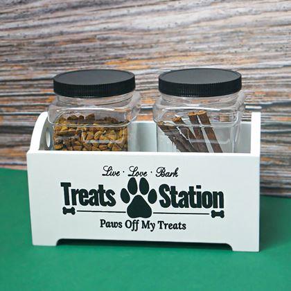 Obrazek z Podajnik z 2 pojemnikami na smakołyki dla psów