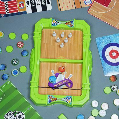 Obraz Zestaw sportowych gier stołowych 6w1 – piłka nożna, koszykówka, curling, wyścigi, kręgle, bowling