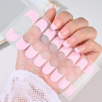 Obrazek z Eleganckie naklejki na paznokcie - francuski manicure - różowa