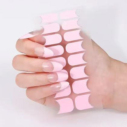 Obrazek z Eleganckie naklejki na paznokcie - francuski manicure - różowa