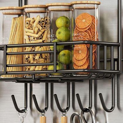 Obrazek z Czarny metalowy organizer na lodówkę