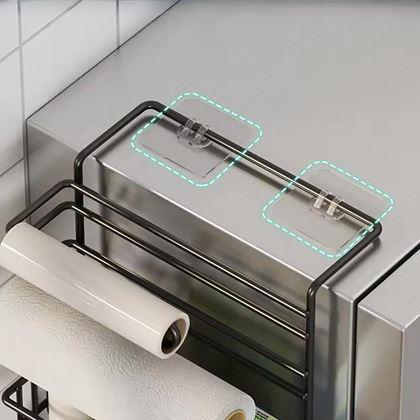 Obrazek z Czarny metalowy organizer na lodówkę