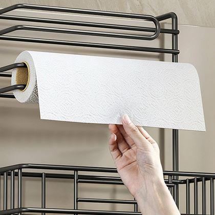 Obrazek z Czarny metalowy organizer na lodówkę