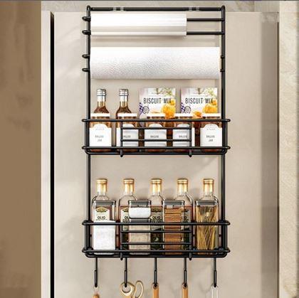 Obrazek z Czarny metalowy organizer na lodówkę