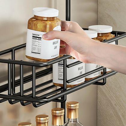 Obrazek z Czarny metalowy organizer na lodówkę