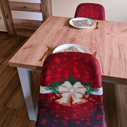 Obrazek z Pokrowiec na krzesło z motywem świątecznym  - czerwona świąteczna elegancja