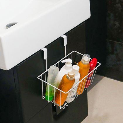 Obrazek z Metalowy koszyk na drzwi do organizacji  -  biały