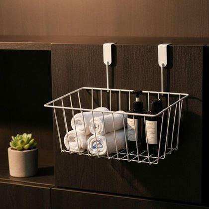 Obrazek z Metalowy koszyk na drzwi do organizacji  -  biały