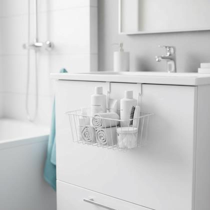 Obrazek z Metalowy koszyk na drzwi do organizacji  -  biały