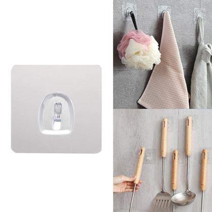 Obrazek z 10 szt. samoprzylepnych haczyków bez wiercenia