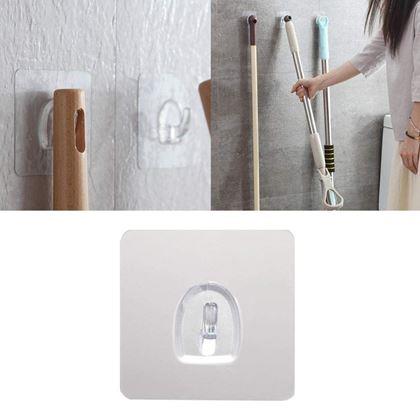 Obrazek z 10 szt. samoprzylepnych haczyków bez wiercenia