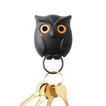 Obrazek z Magnetyczny uchwyt na klucze  -  czarna sowa