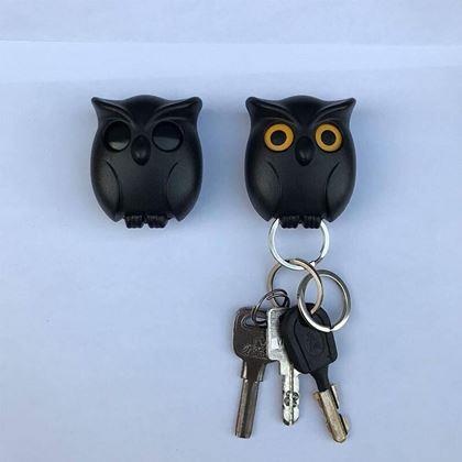 Obrazek z Magnetyczny uchwyt na klucze  -  czarna sowa