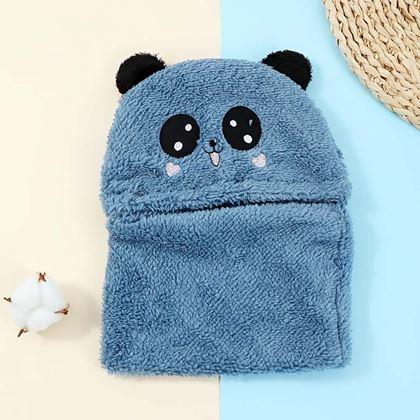 Obrazek z Czapka z kominem miś z uszami - niebieski