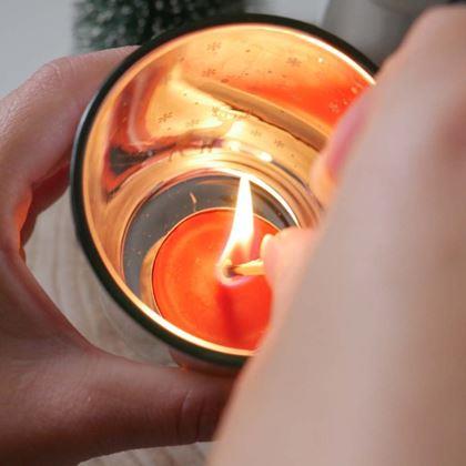 Obrazek z Szklany świecznik bożonarodzeniowy na tealight -  renifer