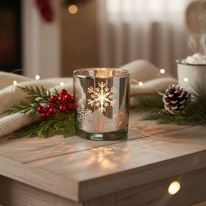 Obraz Szklany świecznik bożonarodzeniowy na tealight